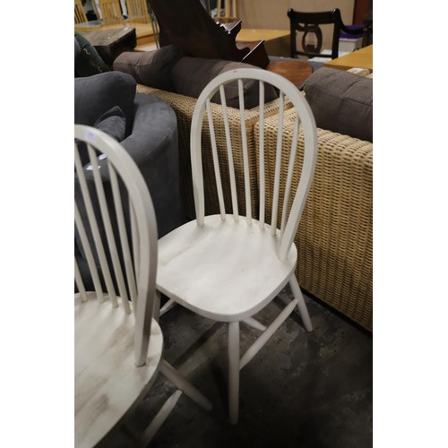 608 - Pair of white chairs