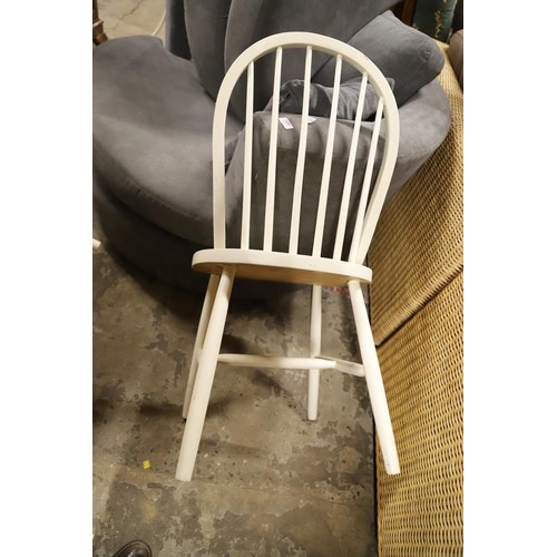 608 - Pair of white chairs