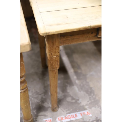 612 - Old pine table with drawer