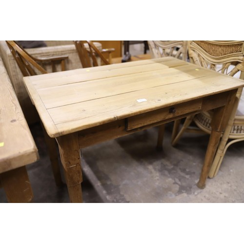 612 - Old pine table with drawer