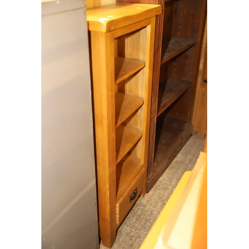 615 - Modern oak bookcase with drawer