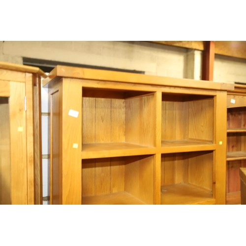 618 - Tall modern oak 4 drawer shelf unit