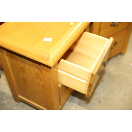 621 - Pair of modern oak 2 drawer bedside cabinets