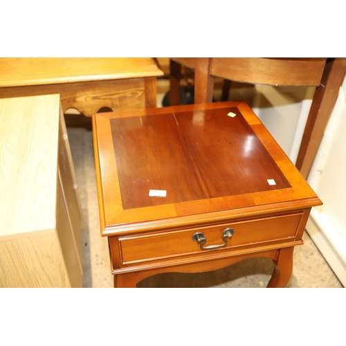 635 - yew wood side table with drawer