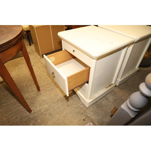 637 - Pair of Alstons chontilly cream bedside cabinets with slides