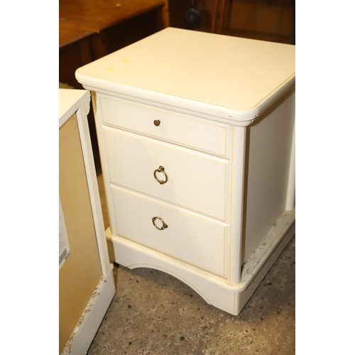 637 - Pair of Alstons chontilly cream bedside cabinets with slides