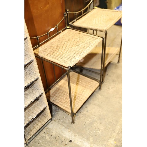 645 - Pair of 2 tiered folding side tables/storage rack