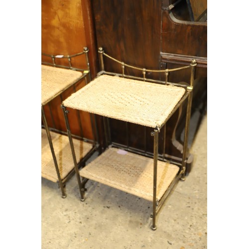 645 - Pair of 2 tiered folding side tables/storage rack