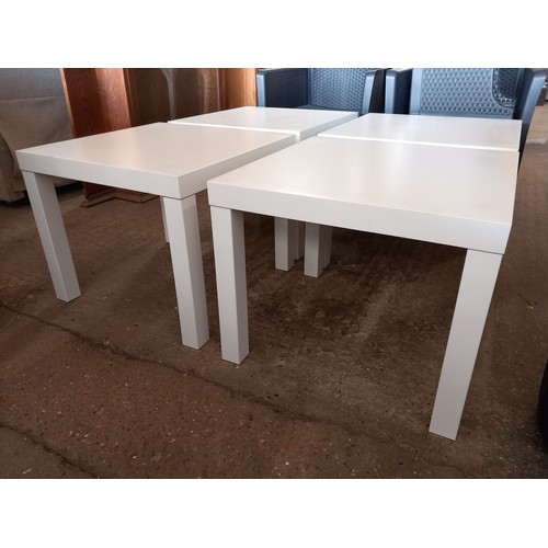 143 - 4 square white Ikea tables