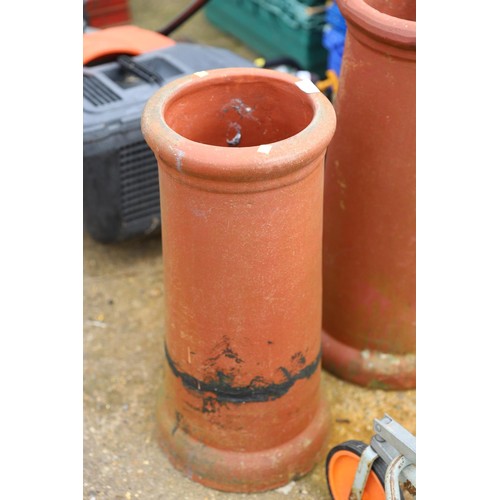 26 - 2 terracotta chimney pots