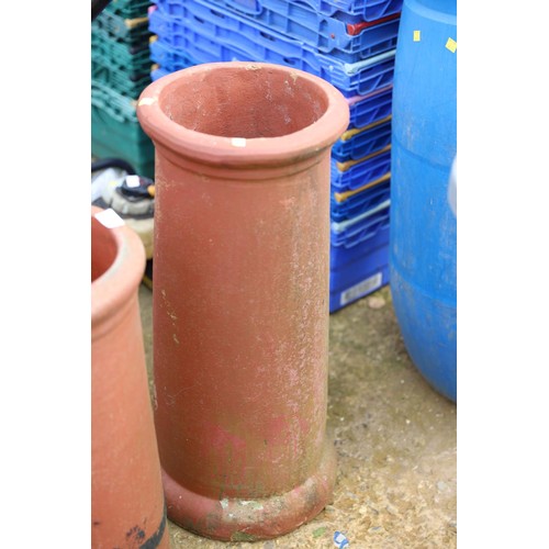 26 - 2 terracotta chimney pots