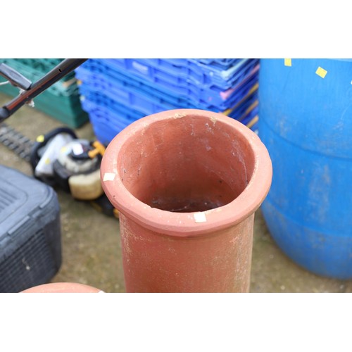 26 - 2 terracotta chimney pots