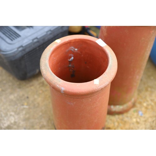 26 - 2 terracotta chimney pots