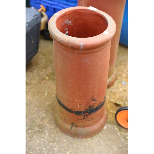 26 - 2 terracotta chimney pots