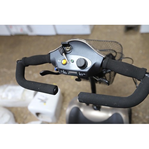 103 - Mobility scooter with battery, charger & key - warranted until 12 noon Tuesday following the above s... 