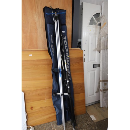 119 - 2 x fishing rods & rest & bag