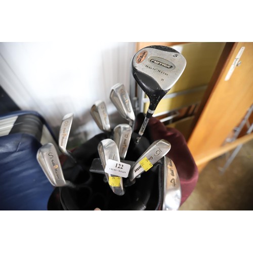 122 - Set of Golf Master atlas golf clubs & bags