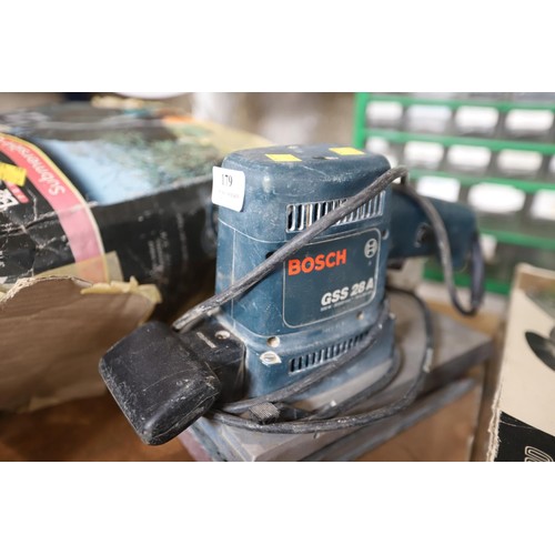 179 - Bosch GSS 28A, orbital sander, 110v - warranted until 12 noon Tuesday following the above sale