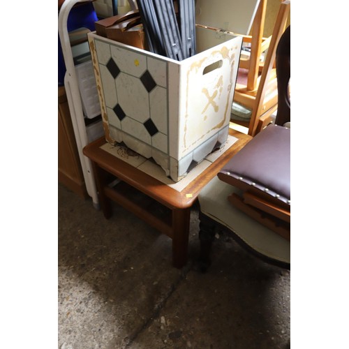 192 - Misc furniture, incl various chairs, tables, steps, storage box, ironing board, etc