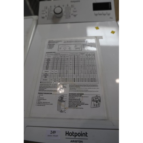 249 - Hotpoint top loader washing machine - warranted until 12 noon Tuesday following the above sale