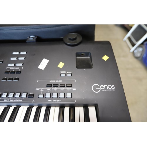 272 - Yamaha genos digital keyboard with cables - warranted until 12 noon Tuesday following the above sale