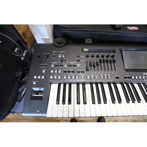 272 - Yamaha genos digital keyboard with cables - warranted until 12 noon Tuesday following the above sale