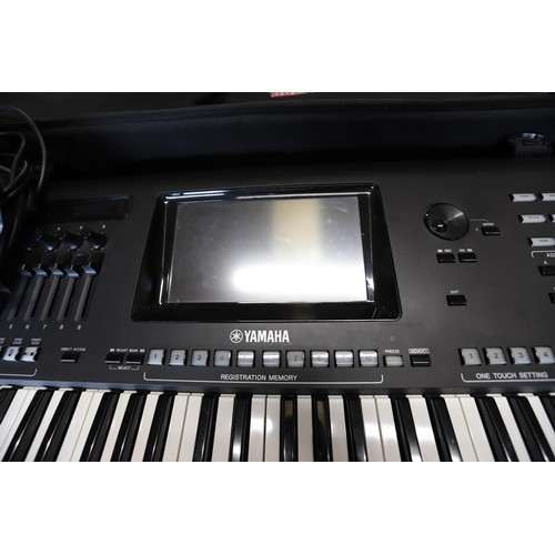 272 - Yamaha genos digital keyboard with cables - warranted until 12 noon Tuesday following the above sale