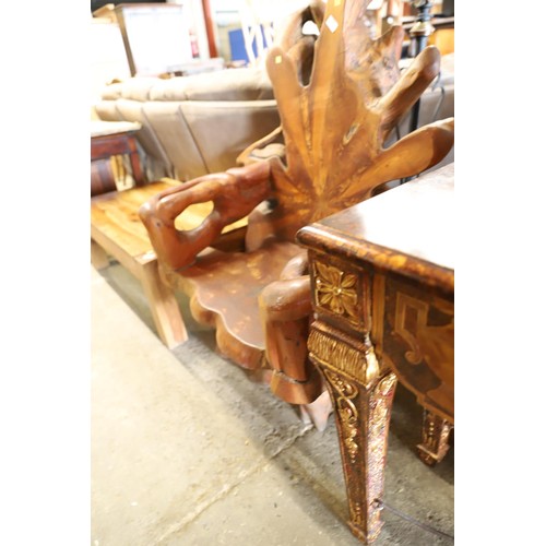 581 - African hardwood root chair