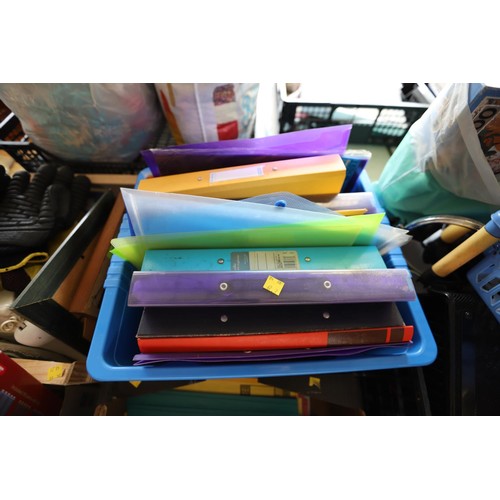 337 - Qty of misc, incl new wood slat blind, folders, puzzles, stationery, books, etc