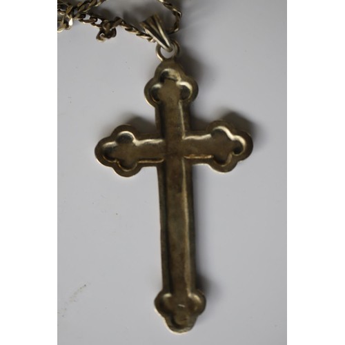 424 - Hallmarked silver crucifix & chain