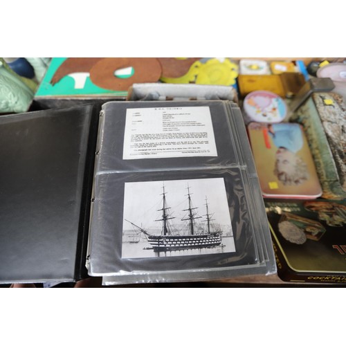 466 - Postcards in album motly ships