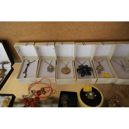 477 - Boxed necklaces, incl silver & Trifari designer one