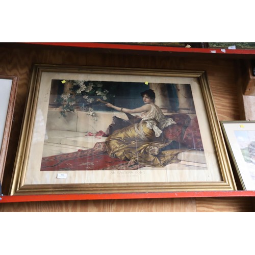 516 - framed print of a lady 1896