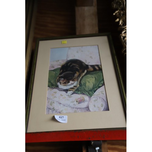 517 - 2 framed cat prints