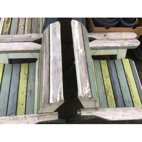 69 - 2 wooden armchairs