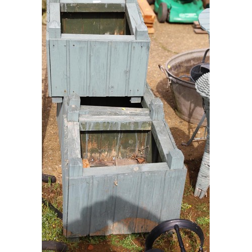 59 - 4 wooden planters, a/f