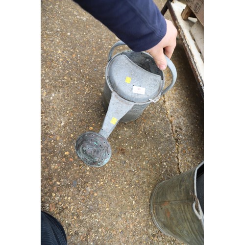 89 - Galvanised watering can & 2 buckets