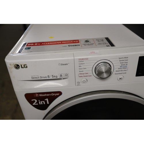 132 - LG washer dryer - warranted until 12 noon Tuesday following the above sale