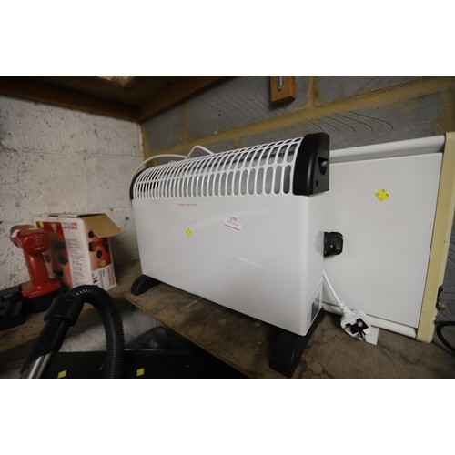 173 - Electric panel heater & 1 other heater - warranted until 12 noon Tuesday following the above sale