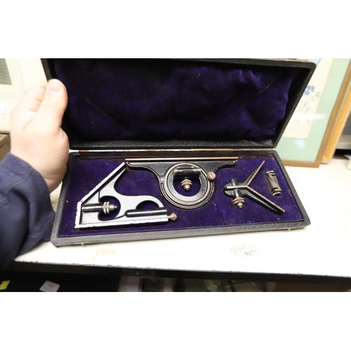 254 - Qty of boxed micrometers, measuring tools & wooden case with small tools