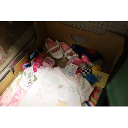 284 - Baby items, clothes, toys, musical globe - all new