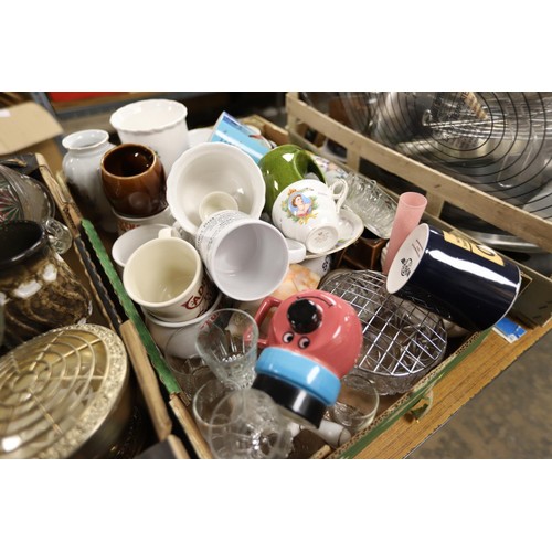 287 - 4 boxes of various crockery, glass, pottery