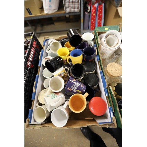 287 - 4 boxes of various crockery, glass, pottery