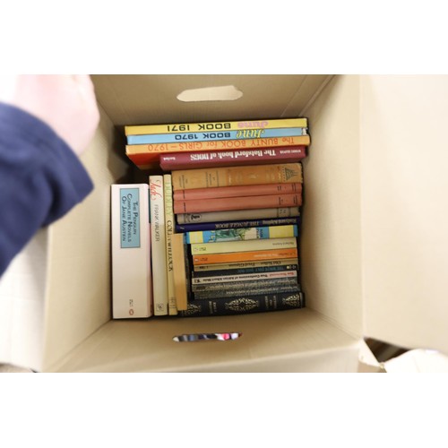 312 - 2 boxes of books, incl Children's classics, annuals, 2 Monica Dickens prev held in the private colle... 