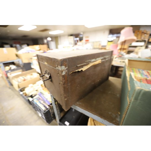 321 - Small wooden chest with metal handles