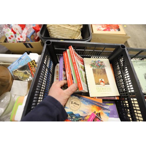 336 - 2 crates of cigarette/tea picture card misc, incl trade catalogues, collectors magazines & albums, e... 