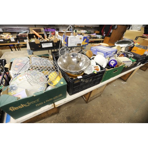 337 - 5 boxes of kitchenware, etc - warranted until 12 noon Tuesday following the above sale