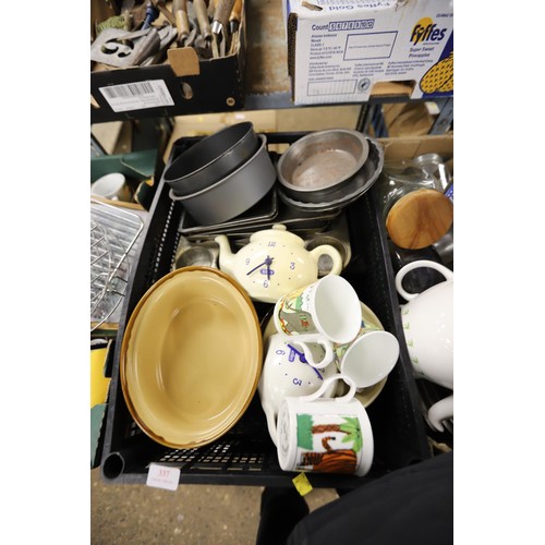 337 - 5 boxes of kitchenware, etc - warranted until 12 noon Tuesday following the above sale