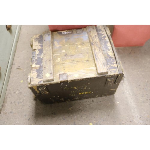 373 - 3 Army wooden boxes