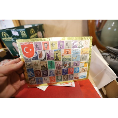 393 - Box of stamp albums, first day covers & more